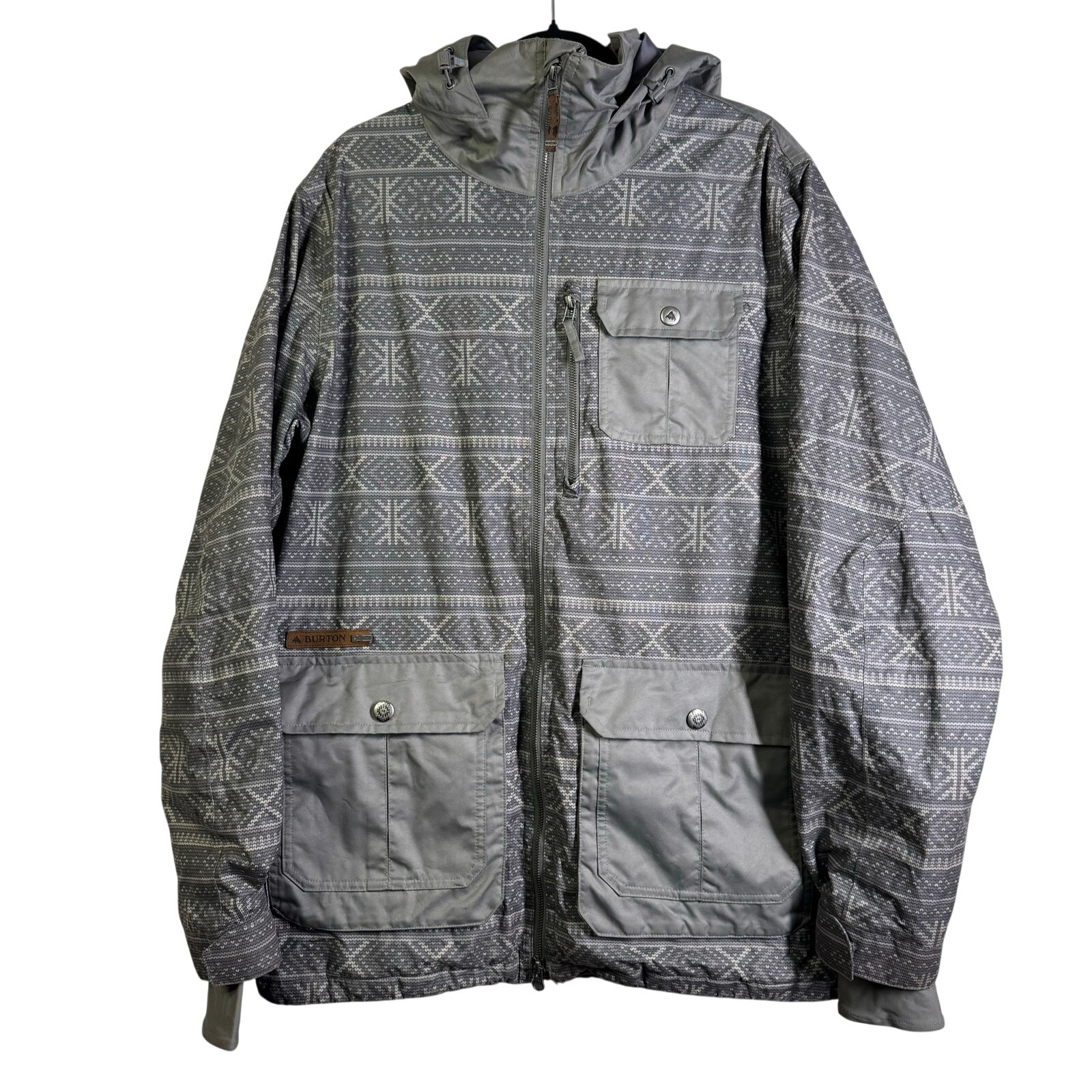 Burton X Mtn Dew Coat Large Chittagong Snowboard Ski Dry Ride Fair Isle Print